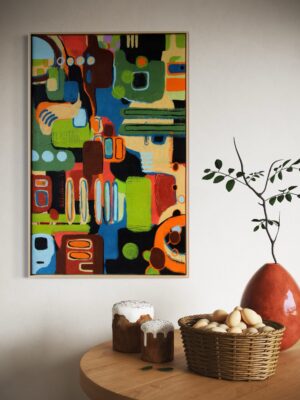 Groen & Oranje (75 x 115 cm)