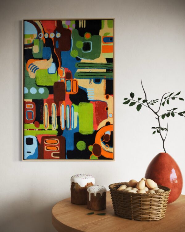 Groen & Oranje (75 x 115 cm)
