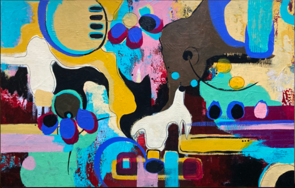 Roze & Oker (115 x 75 cm)