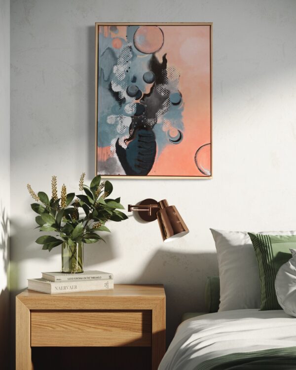 IMG_4605 Petrol & Zalm (60 x 80 cm)