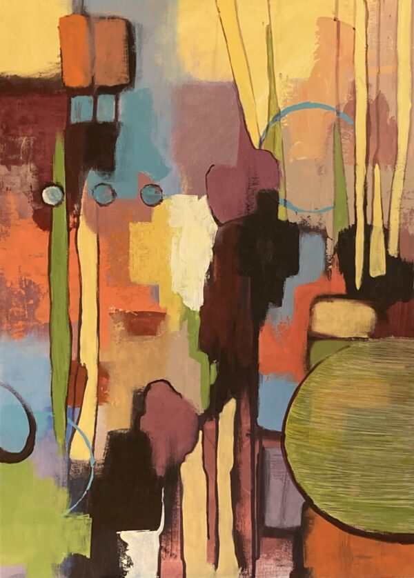 Acryl op canvas paneel 50 x 70 cm Geel & Oranje (50 x 70 cm)